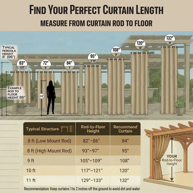 Alt view image 3 of 7 - Outdoor Patio Curtain Waterproof Darkening Thermal Insulated Indoor Curtains for Bedroom, Porch, Living Room, Pergola, Cabana, W105 x L120 Extra Wide Room Divider, Beige, Set of 2 Panels