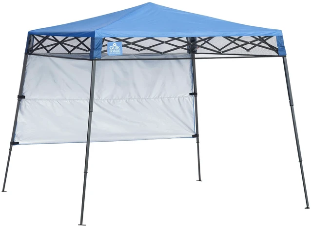 Main image of Go Hybrid 6' x 6' Sun Protection Pop-Up Compact and Lightweight 7' x 7' Base Slant Leg Backpack Canopy, Regatta Blue