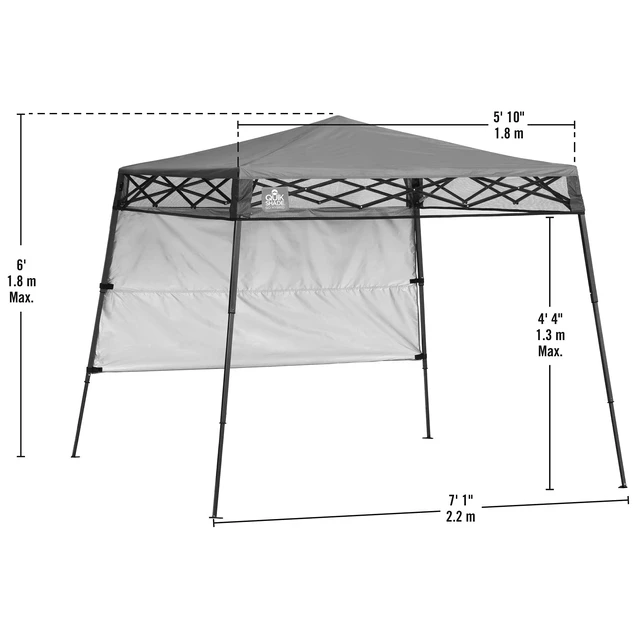 Alt view image 3 of 7 - Go Hybrid 6' x 6' Sun Protection Pop-Up Compact and Lightweight 7' x 7' Base Slant Leg Backpack Canopy, Regatta Blue