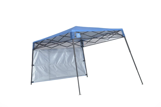 Alt view image 7 of 7 - Go Hybrid 6' x 6' Sun Protection Pop-Up Compact and Lightweight 7' x 7' Base Slant Leg Backpack Canopy, Regatta Blue