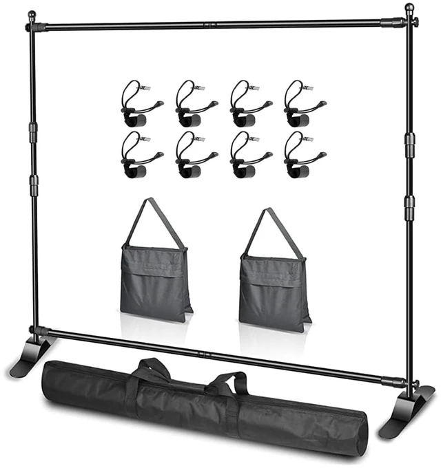Main image of 8x8ft Backdrop Banner Stand Adjustable Backdrop Stand Heavy Duty | Photo Backdrop Stand with Carrying Bag for Trade Show,Professional Photo Booths,Party,Step and Repeat Background Display