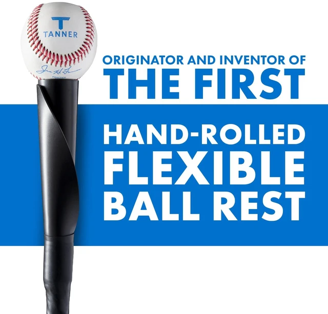 Alt view image 2 of 7 - Tee The Original Batting Tee Adjustable Pro Hitting Tee for Baseball & Softball, Steel Shaft, Composite Base, Hand-Rolled Rubber Top, 26"-43" Height