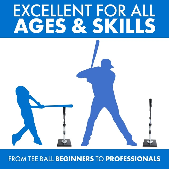 Alt view image 5 of 7 - Tee The Original Batting Tee Adjustable Pro Hitting Tee for Baseball & Softball, Steel Shaft, Composite Base, Hand-Rolled Rubber Top, 26"-43" Height