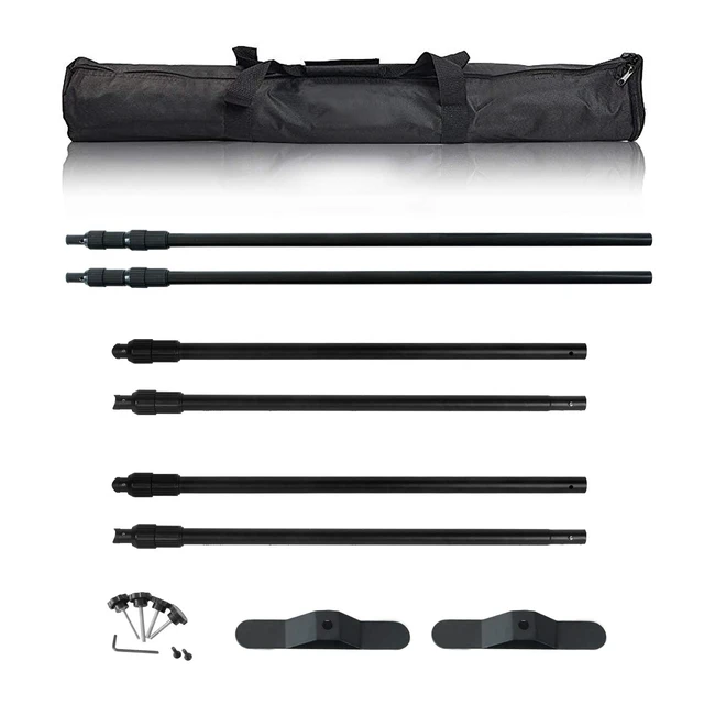 Alt view image 7 of 7 - 10 x 8 ft Heavy Duty Backdrop Banner Stand Kit | Adjustable Photography Step and Repeat Stand for Parties, Portable Trade Show Photo Booth Background with Carrying Bag