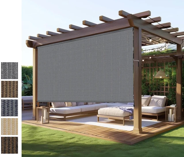 Main image of Outdoor Roller Shades,Exterior Cordless Patio Shade Roll Up Blind for Porch | 10ft Wide x 8 H Outdoor Blinds for Patio Porch Gazebo Pergola Privacy Screen Protection UV Sun Blocking