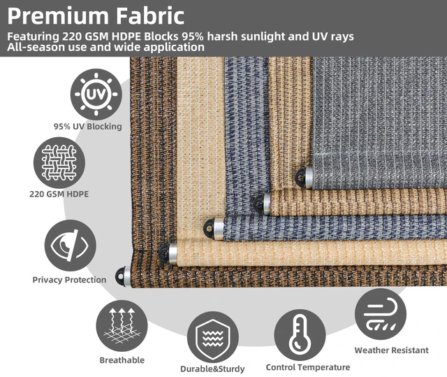 Alt view image 2 of 7 - Outdoor Roller Shades,Exterior Cordless Patio Shade Roll Up Blind for Porch | 10ft Wide x 8 H Outdoor Blinds for Patio Porch Gazebo Pergola Privacy Screen Protection UV Sun Blocking