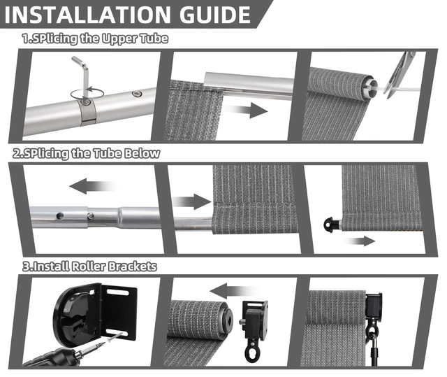 Alt view image 6 of 7 - Outdoor Roller Shades,Exterior Cordless Patio Shade Roll Up Blind for Porch | 10ft Wide x 8 H Outdoor Blinds for Patio Porch Gazebo Pergola Privacy Screen Protection UV Sun Blocking