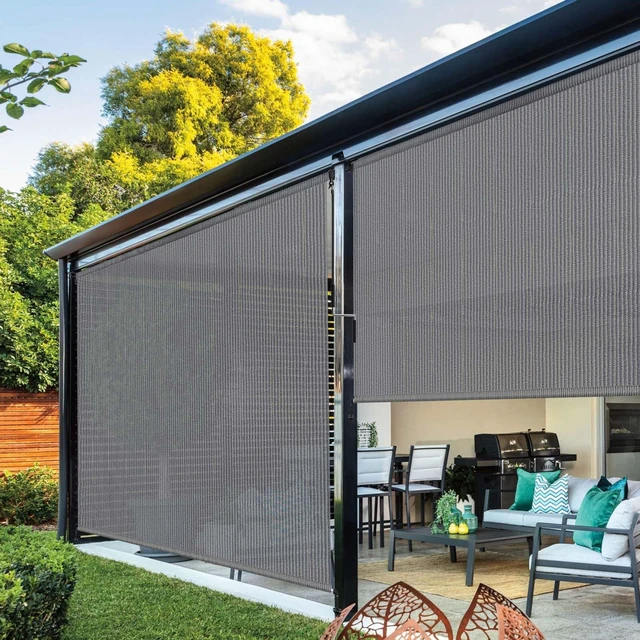 Alt view image 7 of 7 - Outdoor Roller Shades,Exterior Cordless Patio Shade Roll Up Blind for Porch | 10ft Wide x 8 H Outdoor Blinds for Patio Porch Gazebo Pergola Privacy Screen Protection UV Sun Blocking