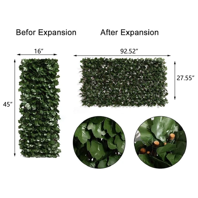 Alt view image 2 of 6 - Expandable Faux Ivy Privacy Screen, Double-Sided, Balcony, 2 Pack | Lifelike artificial foliage creates a lush backdrop for weddings, parties, event decor,vertical gardens, and outdoor displays