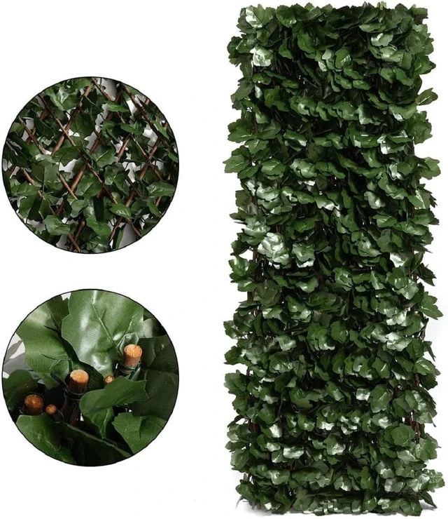 Alt view image 3 of 6 - Expandable Faux Ivy Privacy Screen, Double-Sided, Balcony, 2 Pack | Lifelike artificial foliage creates a lush backdrop for weddings, parties, event decor,vertical gardens, and outdoor displays