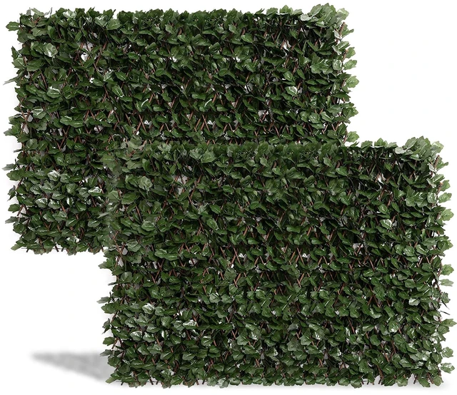 Main image of Expandable Faux Ivy Privacy Screen, Double-Sided, Balcony, 2 Pack | Lifelike artificial foliage creates a lush backdrop for weddings, parties, event decor,vertical gardens, and outdoor displays