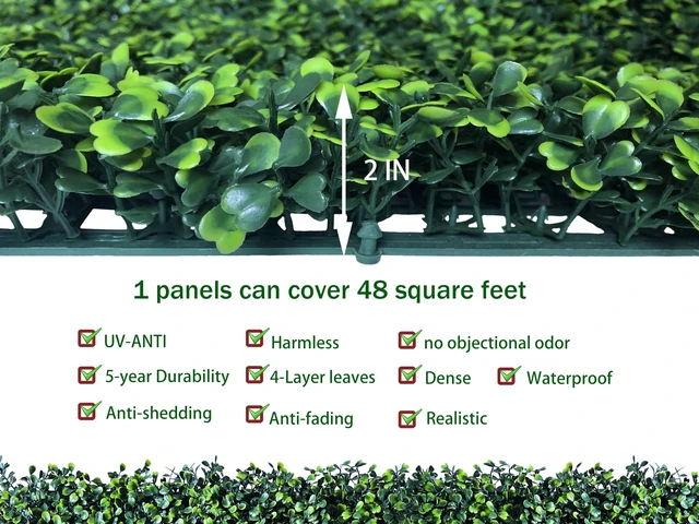 Alt view image 3 of 6 - Artificial Ivy Privacy Fence Wall Screen: 4FT X 12FT (48 sqft) | UV-Anti Faux Boxwood Roll Panels, Greenery Backdrop, Ivy Vine 4-Layer Leaves Hedges Covering, Indoor Outdoor Green Decor