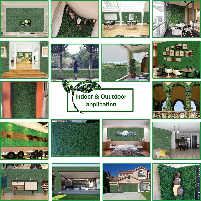 Alt view image 6 of 6 - Artificial Ivy Privacy Fence Wall Screen: 4FT X 12FT (48 sqft) | UV-Anti Faux Boxwood Roll Panels, Greenery Backdrop, Ivy Vine 4-Layer Leaves Hedges Covering, Indoor Outdoor Green Decor