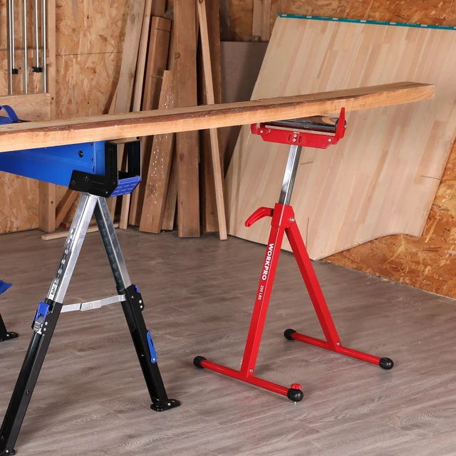 Alt view image 7 of 7 - Folding Roller Stand Height Adjustable, Heavy Duty 250 LB Load Capacity, Outfeed Woodworking (Upgraded head), 2PCS