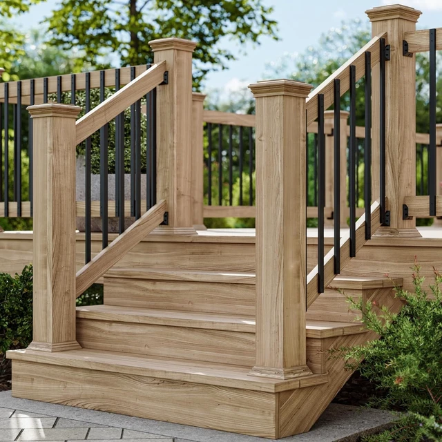 Alt view image 3 of 7 - 50 Pack 32.25" Deck BalustersStainless Steel Deck Railing Kit | Rustproof Side Mount Spindles Railings with End Caps & ScrewsModern Porch Balusters for Patio, Balcony&Outdoor Staircases