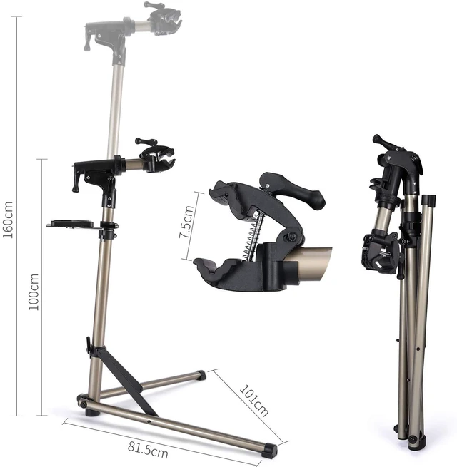 Alt view image 3 of 6 - Bike Repair Stand -Shop Home Bicycle Mechanic Maintenance Rack | Bike Workstands for Mountain Bike and Road Bike (rs100) (A: Champagne)
