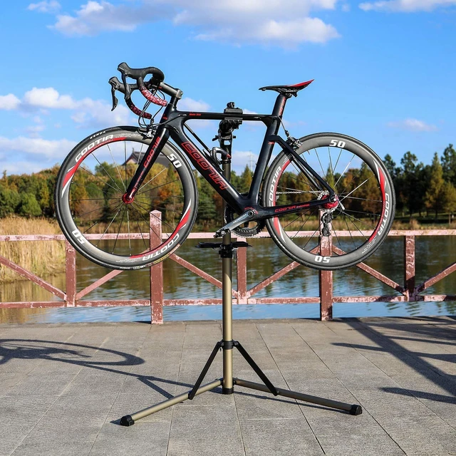 Alt view image 6 of 6 - Bike Repair Stand -Shop Home Bicycle Mechanic Maintenance Rack | Bike Workstands for Mountain Bike and Road Bike (rs100) (A: Champagne)