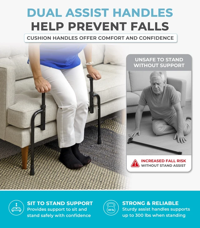 Alt view image 3 of 7 - EZ Stand-N-Go, Chair Lift Assist for Elderly, Grab Bar Standing Aid for Seniors, Daily Living Mobility Aid