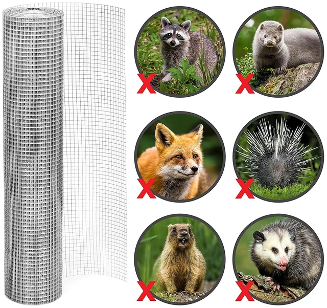 Alt view image 5 of 7 - 1/4in Galvanized Hardware Cloth 48" x100' 23 Gauge | welded mesh with uniform openings and strong welds for Chicken Coop, Garden Fence, Gopher Barrier and Animal Enclosure