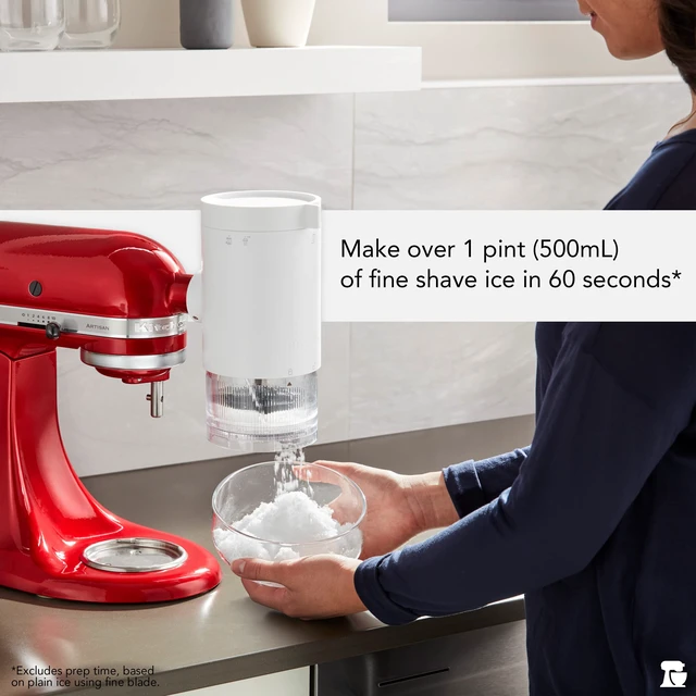 Alt view image 6 of 7 - Shave Ice Attachment for Stand Mixers | Fits all Household Stand Mixers, Create light and fluffy Shaved ice in 3 simple steps, 4 ice molds included
