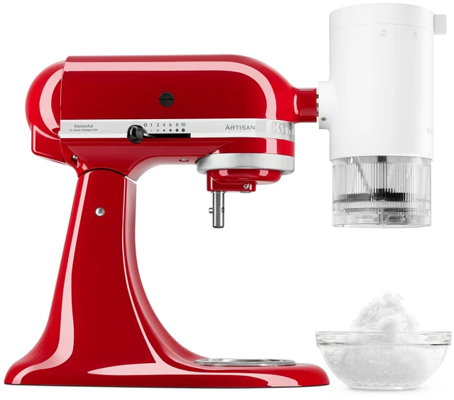Main image of Shave Ice Attachment for Stand Mixers | Fits all Household Stand Mixers, Create light and fluffy Shaved ice in 3 simple steps, 4 ice molds included