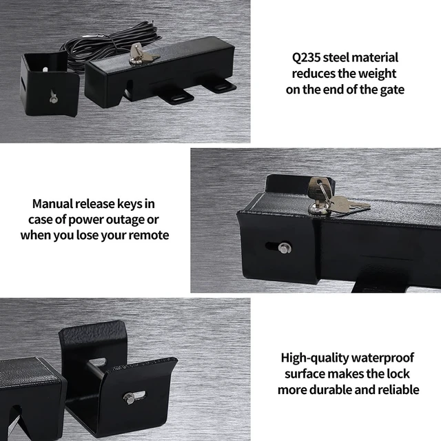 Alt view image 3 of 7 - ET24 Automatic Electric Gate Lock | For 24VDC Swing Gate Opener System, Safe, Security, Easy DIY, Weather Resistant
