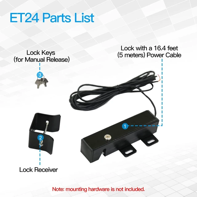 Alt view image 7 of 7 - ET24 Automatic Electric Gate Lock | For 24VDC Swing Gate Opener System, Safe, Security, Easy DIY, Weather Resistant
