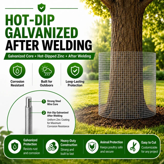 Alt view image 3 of 7 - Hardware Cloth 1/2 inch Chicken Wire Fencing 48 x 100 Ft 19-Gauge | Hot-dip Galvanized After Welding Chicken Wire Mesh Roll Rat Wire Gopher Mesh Garden Fencing
