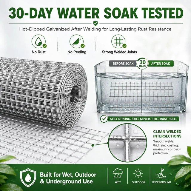 Alt view image 5 of 7 - Hardware Cloth 1/2 inch Chicken Wire Fencing 48 x 100 Ft 19-Gauge | Hot-dip Galvanized After Welding Chicken Wire Mesh Roll Rat Wire Gopher Mesh Garden Fencing