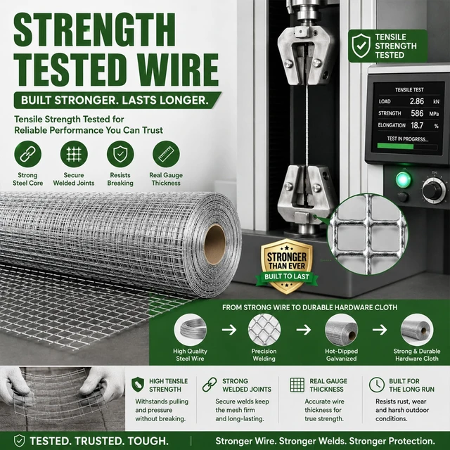Alt view image 6 of 7 - Hardware Cloth 1/2 inch Chicken Wire Fencing 48 x 100 Ft 19-Gauge | Hot-dip Galvanized After Welding Chicken Wire Mesh Roll Rat Wire Gopher Mesh Garden Fencing
