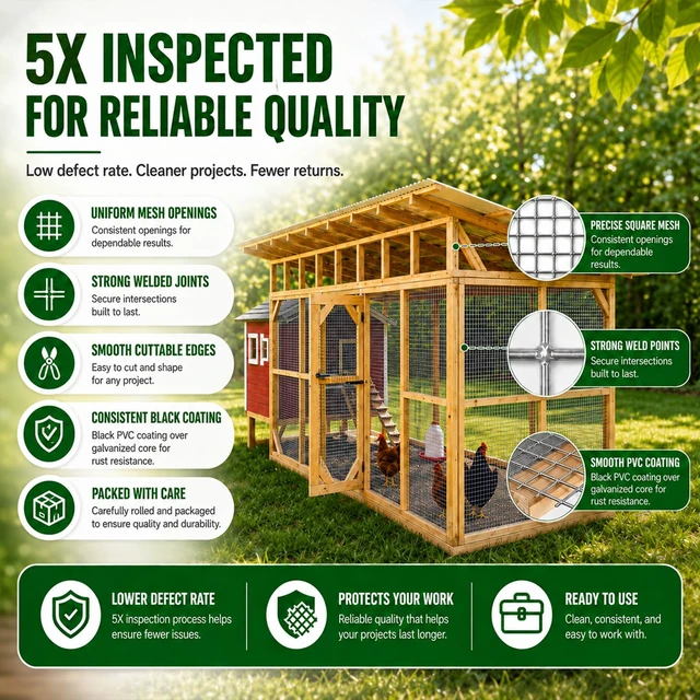 Alt view image 7 of 7 - Hardware Cloth 1/2 inch Chicken Wire Fencing 48 x 100 Ft 19-Gauge | Hot-dip Galvanized After Welding Chicken Wire Mesh Roll Rat Wire Gopher Mesh Garden Fencing