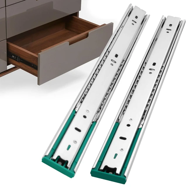 Main image of 10 Pairs Soft Close Drawer Slides 22 Inch Heavy Duty Side Mount Rail | 100lb Load Cold Rolled Steel; 3-Section Full Extension; Quiet Smooth Ball Bearing Track; Quick Release Easy Setup Replacement