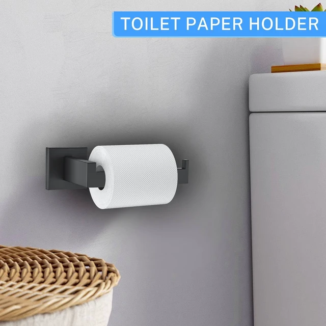 Alt view image 4 of 7 - 10-Piece Matte Black Bathroom Hardware Accessories Set Black Towel Bar Set Towel Holder Set Stainless Steel Wall-Mounted Towel Rack Set for Bathroom,23.6 Inch Towel Rails