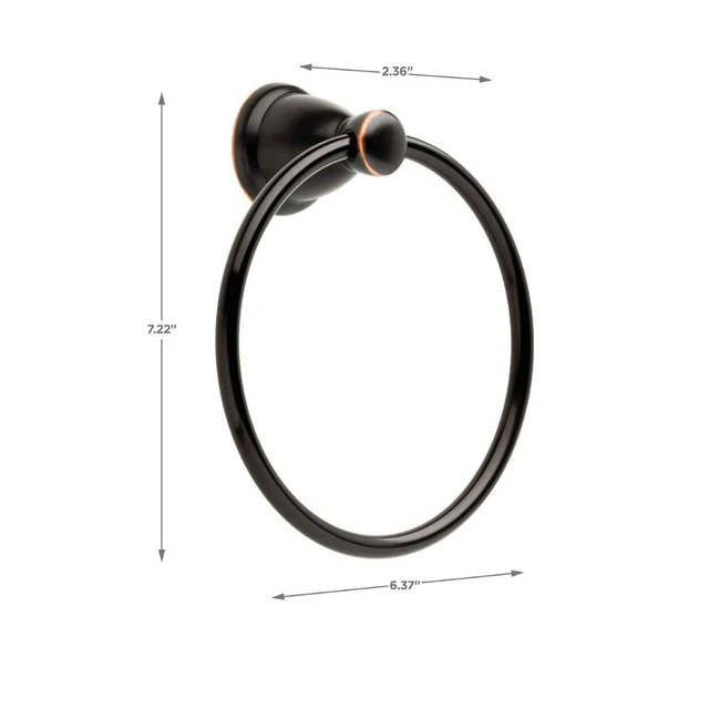 Alt view image 5 of 7 - 5-Piece Oil Rubbed Bronze Bathroom Set (2) Towel Racks, Ring, Toilet Paper Holder, Hook | Kinla Bath Accessories