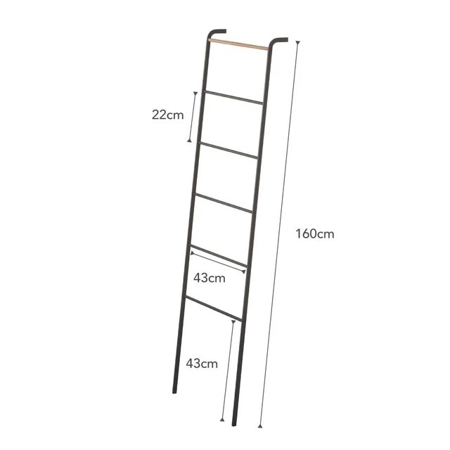 Alt view image 7 of 7 - Home Tower Leaning Ladder Rack, Space Saving - Ladder, 63" - Steel | Leaning ladder hanger for bedroom, closet, living room, bathroom storage. Non-slip rubber caps protect floors and walls.