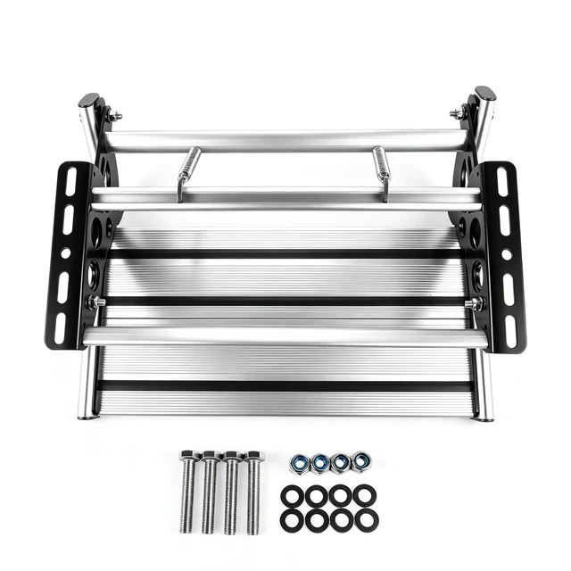Alt view image 3 of 7 - Manual RV Step Single Folding Ladder Retractable Entry Stair, 440 lbs Load Capacity, Ideal for Trailer Camper Motorhome