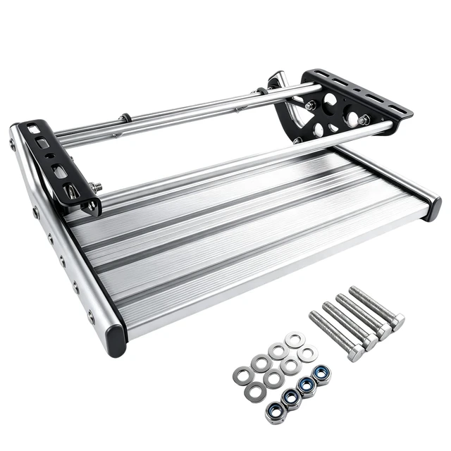 Alt view image 4 of 7 - Manual RV Step Single Folding Ladder Retractable Entry Stair, 440 lbs Load Capacity, Ideal for Trailer Camper Motorhome