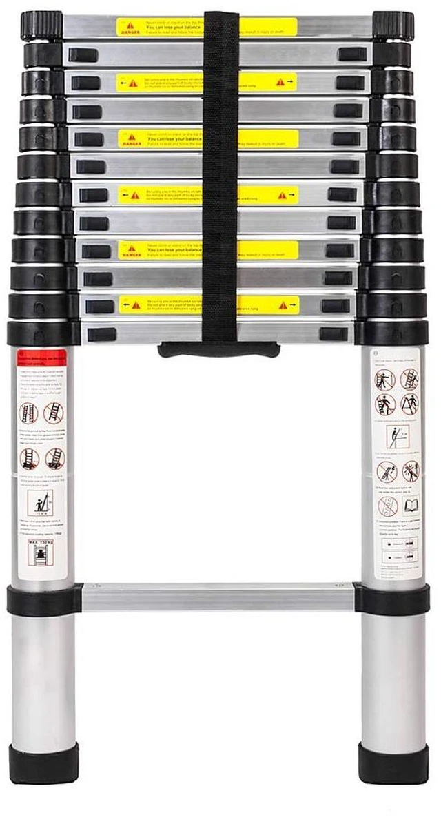 Main image of (12.5Ft/3.8M) Telescoping Ladders, EN131 Standards Aluminum Extension Ladder
