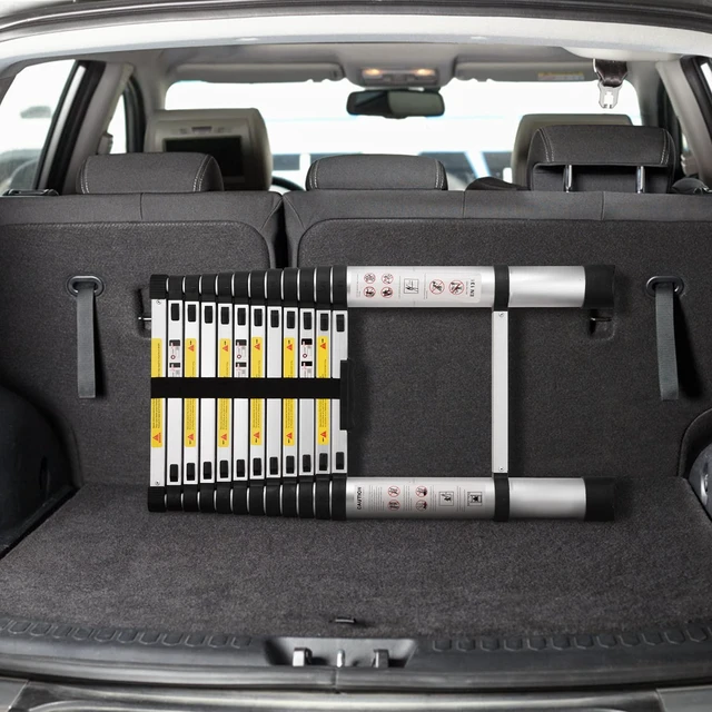Alt view image 5 of 6 - (12.5Ft/3.8M) Telescoping Ladders, EN131 Standards Aluminum Extension Ladder