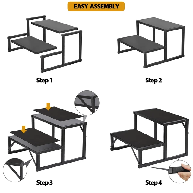 Alt view image 5 of 7 - Hot Tub Step 500LBS Capacity Spa Side Step 2-Step Stairs Edge Spa Step 24 Outdoor RV Step Ladder Support Step Stool Pool Ladder Heavy Duty Steel Pedal