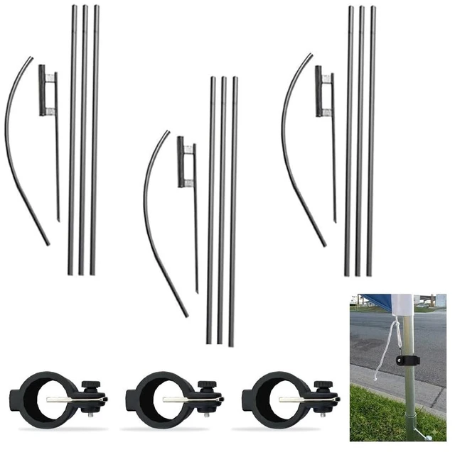 Main image of Swooper Flutter Flag Hardware-Three 4 Piece Pole Kits with Ground Spikes