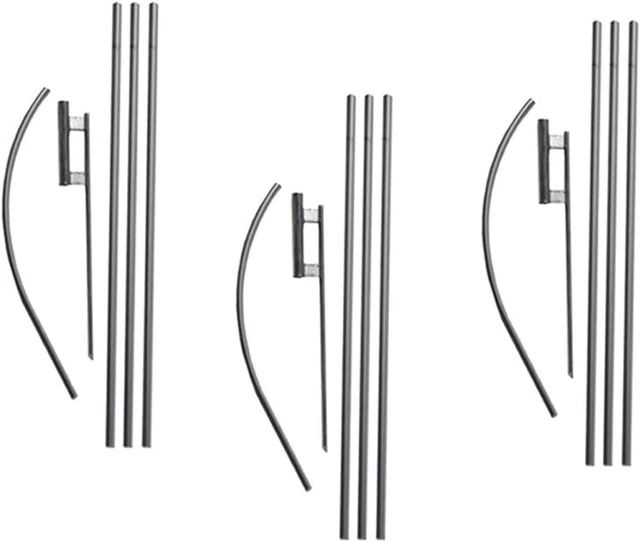 Alt view image 2 of 4 - Swooper Flutter Flag Hardware-Three 4 Piece Pole Kits with Ground Spikes