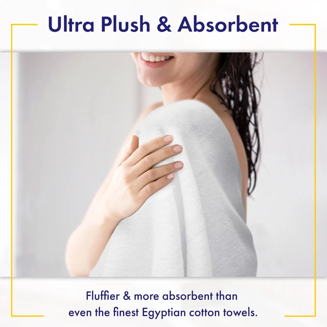 Alt view image 3 of 6 - Luxury Viscose from Bamboo Bath Towels, Ultra Soft Set of 6, White | 700 GSM Plush, Absorbent & Quick Dry | Hanging Loops | OEKO-TEX Standard 100 | Veteran Owned | 6pc Towel Set for Bathroom