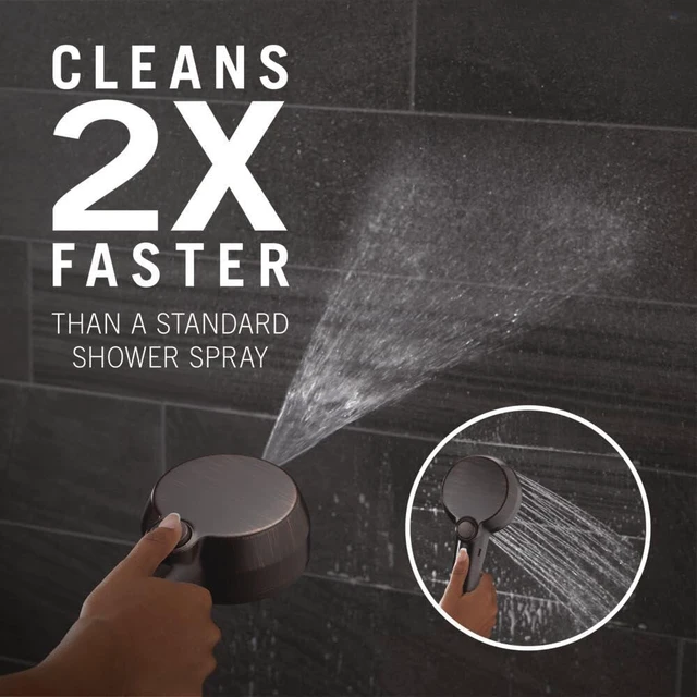 Alt view image 2 of 7 - 5-Setting In2ition 2-in-1 Dual Shower Head with Handheld High Pressure ProClean Spray, Oil Rubbed Bronze Detachable Shower Head with Hose, 1.75 GPM Flow Rate, Venetian Bronze 75548RB