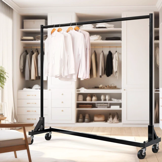 Alt view image 2 of 6 - Industrial Grade Z-Base Garment Rack, 63" W/500Lb, Black