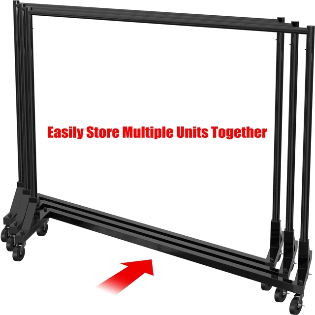 Alt view image 5 of 6 - Industrial Grade Z-Base Garment Rack, 63" W/500Lb, Black