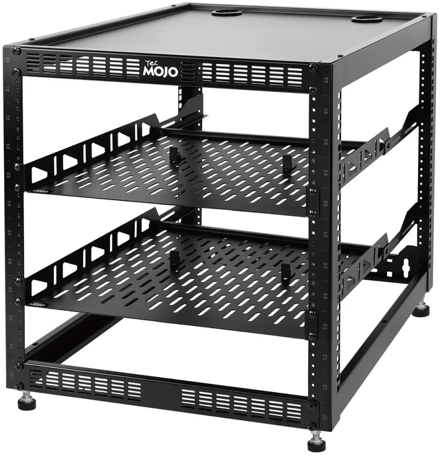 Main image of 12U Open Frame Network Rack for IT & AV Gear, AV Rack Floor Standing or Wall Mounted,with 2 PCS 1U Rack Shelves & Mounting Hardware,Network Rack for 19" Networking,Audio and Video Device