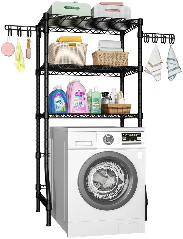 Main image of U8 Laundry Room Storage Organizer, Over the Washer and Dryer Storage Shelves for Laundry Organization, 35" W x 17.3" D x 76.2" H, Suit Washing Machine Width Within 32.6", Hold 304 lb, Black