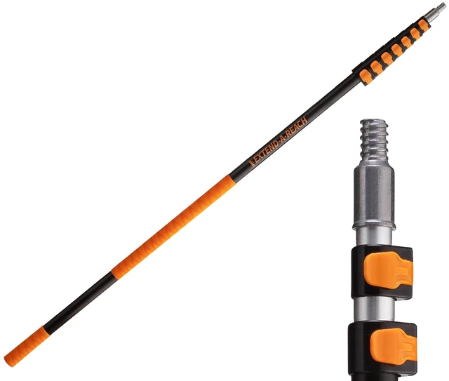 Main image of 5-30 ft Long Telescoping Extension Pole, Multi-Purpose Extended Pole | Universal Twist-on Metal Tip // Lightweight and Sturdy // Best Telescoping Tool for Painting, Dusting and Window Cleaning