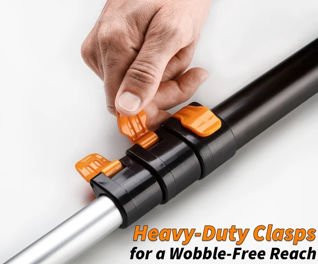 Alt view image 6 of 6 - 5-30 ft Long Telescoping Extension Pole, Multi-Purpose Extended Pole | Universal Twist-on Metal Tip // Lightweight and Sturdy // Best Telescoping Tool for Painting, Dusting and Window Cleaning